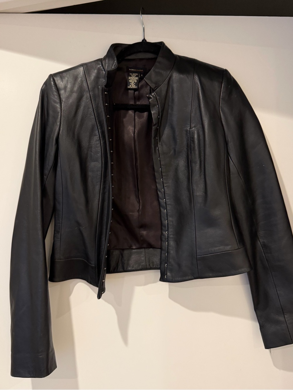 BCBGMAXAZRIA Leather Jacket Black Size 4 Like New